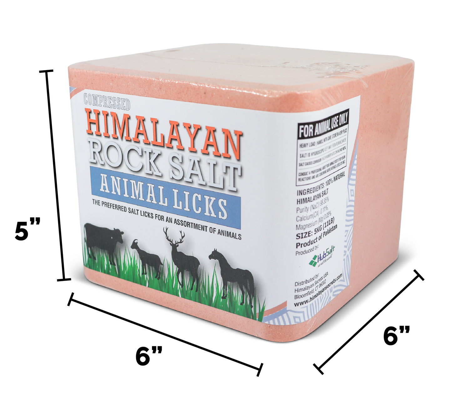 Compressed Himalayan Salt Animal Lick 11 lb (Block w/ Hole)