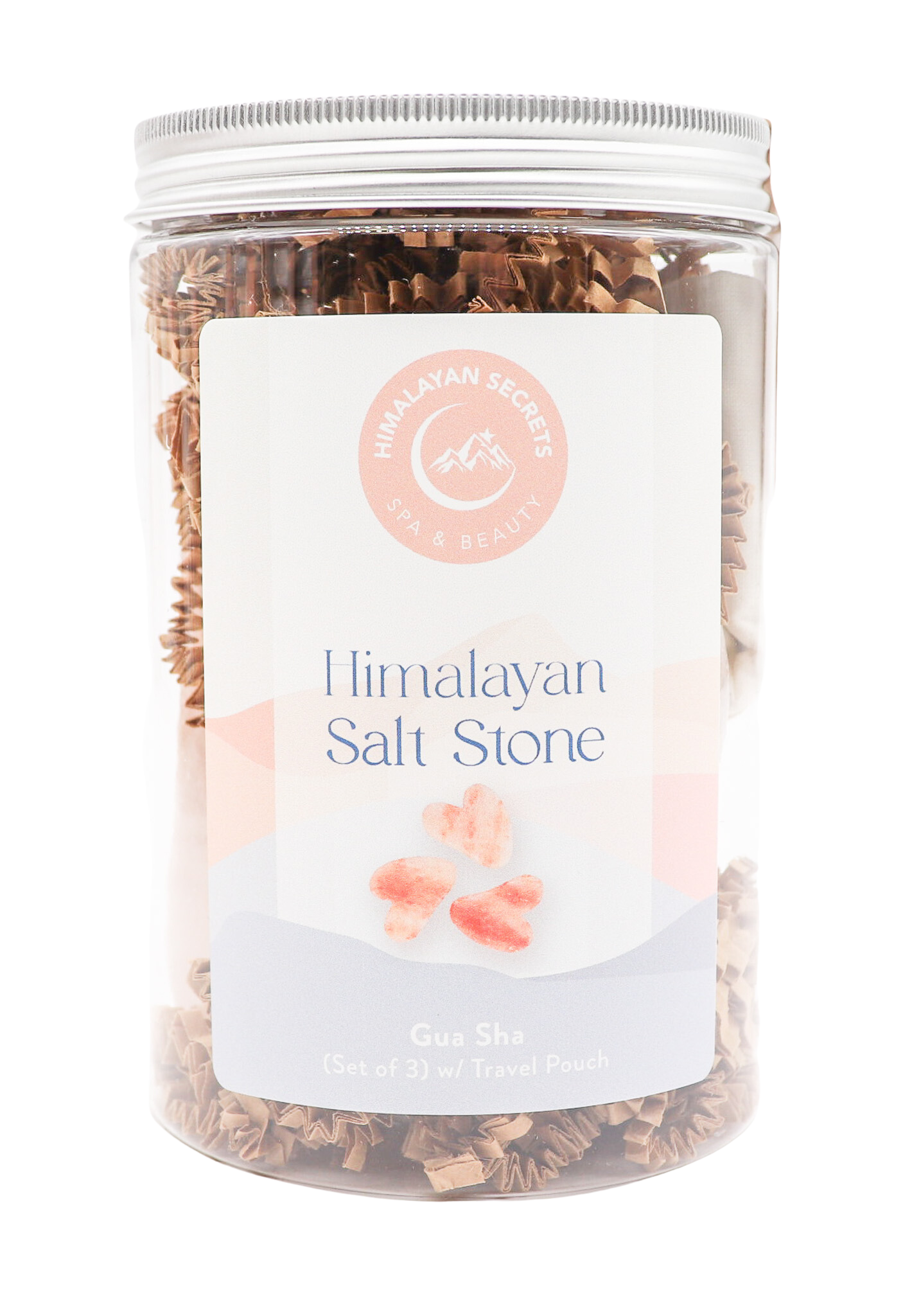 Gua Sha Salt Stone - Set of 3 in a Jar w/ Cotton Bag