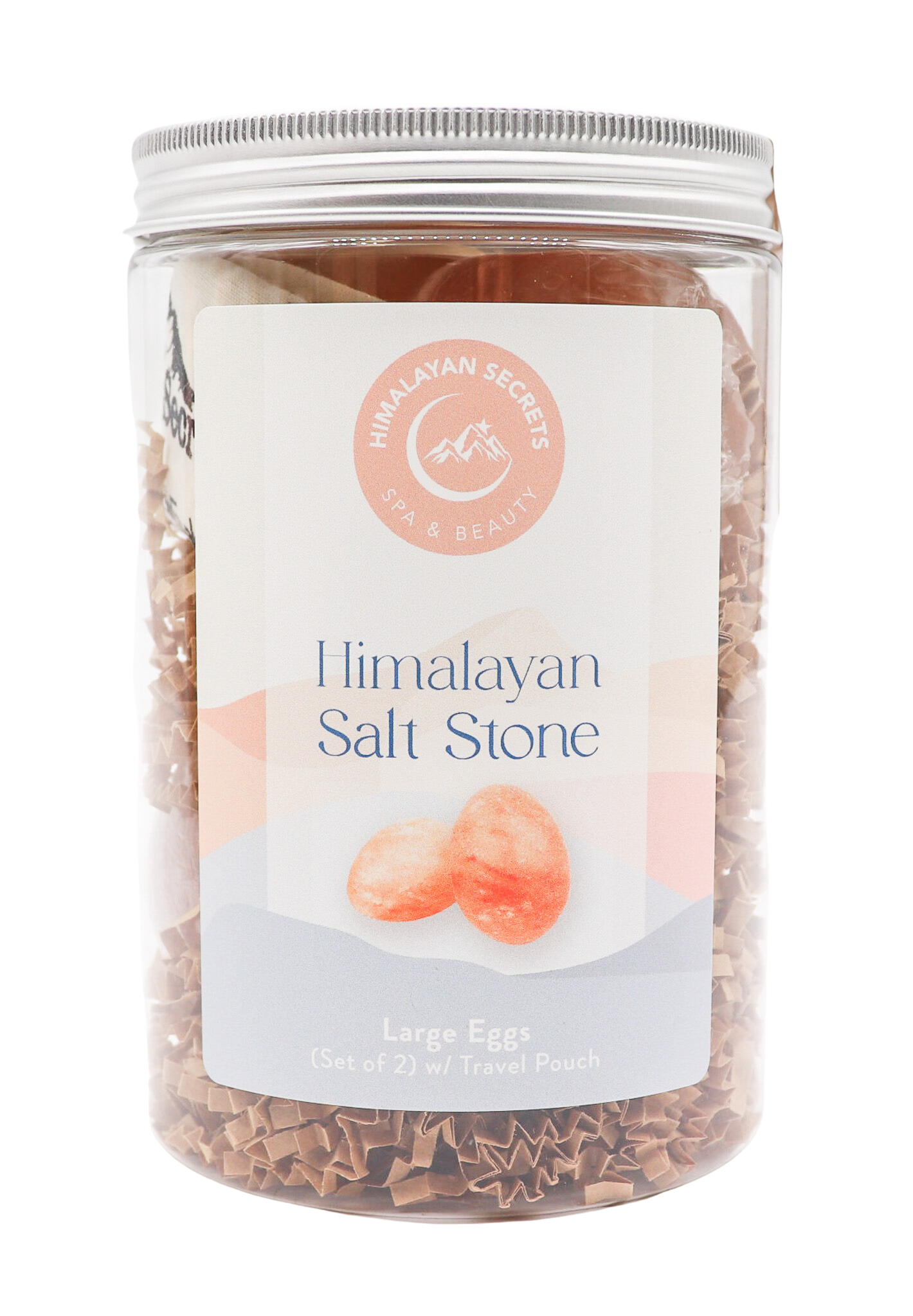 Egg Shape Stone (Large) Set of 2 in a Jar w/ Cotton Bag