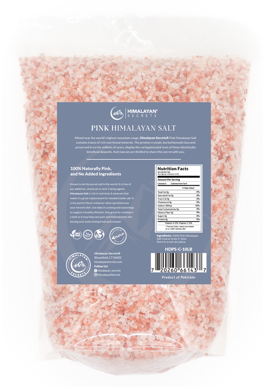 Himalayan Dark Pink Salt Coarse (2-3mm) 10 LB Pouch