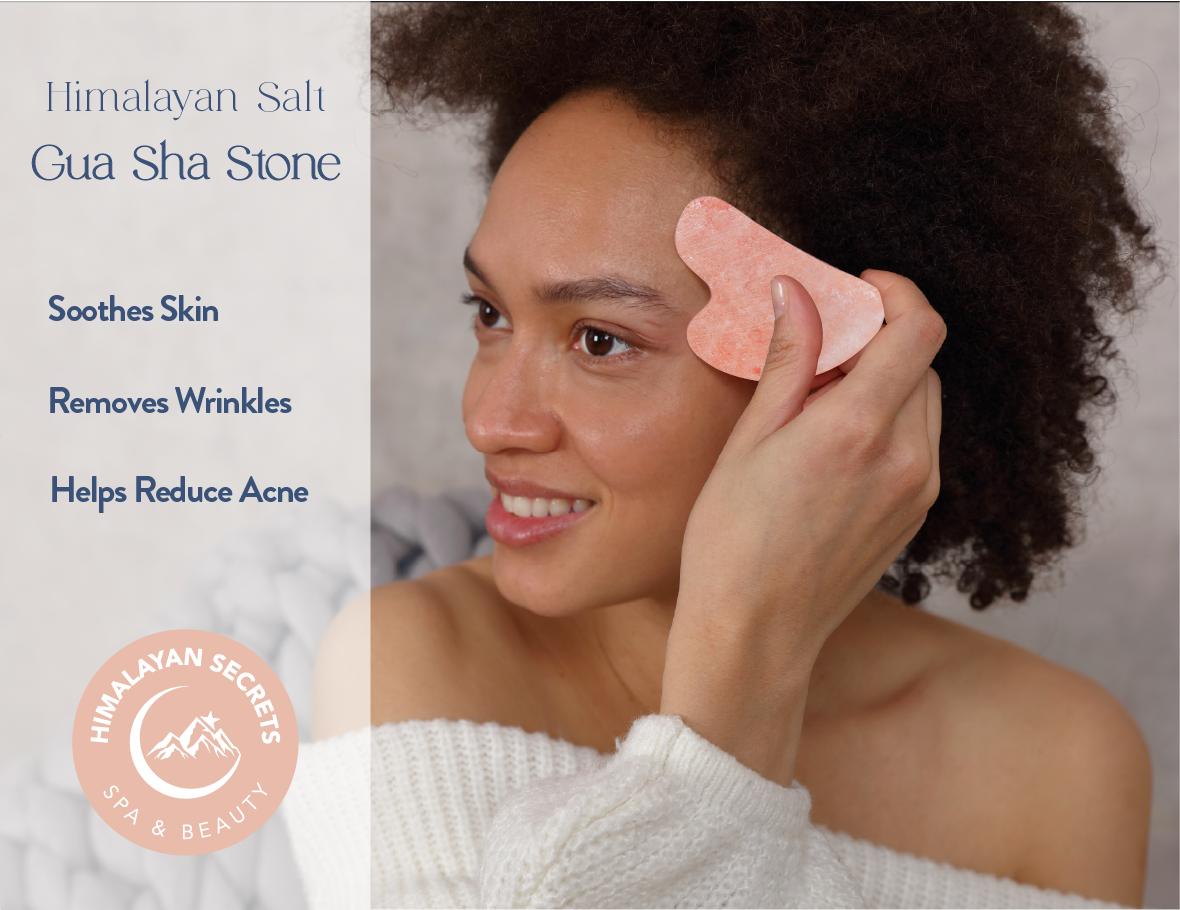 Gua Sha Salt Stone - Set of 3 in a Jar w/ Cotton Bag