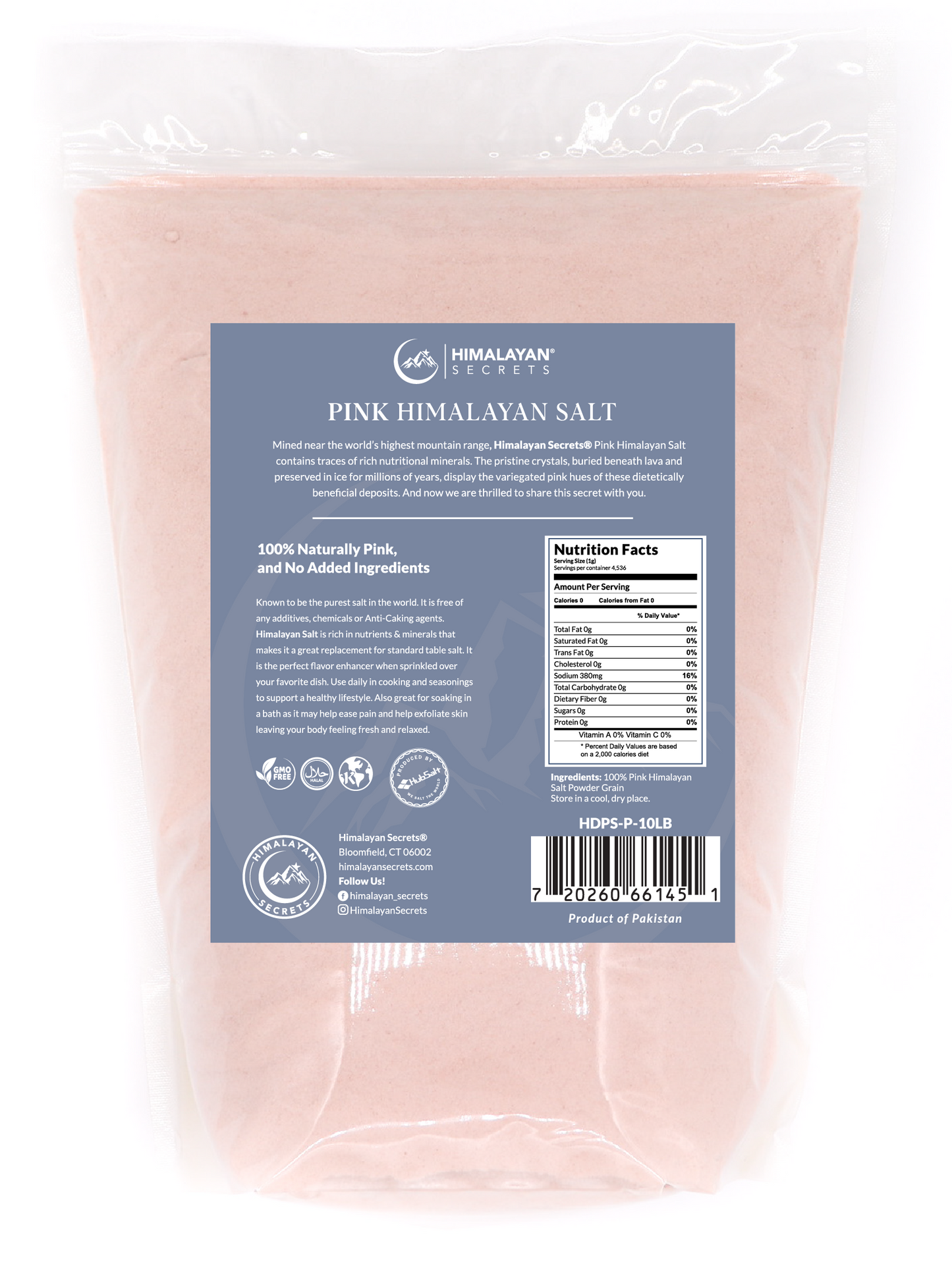 Himalayan Dark Pink Salt Powder (0.1-0.3mm) 10 LB Pouch