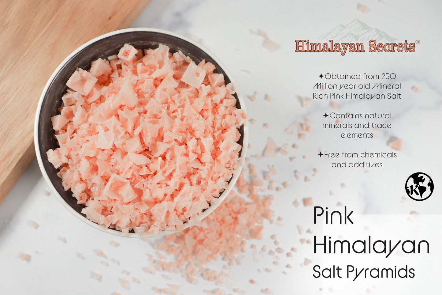 Pink Himalayan Pyramid Flake Salt - 250G Retail Box