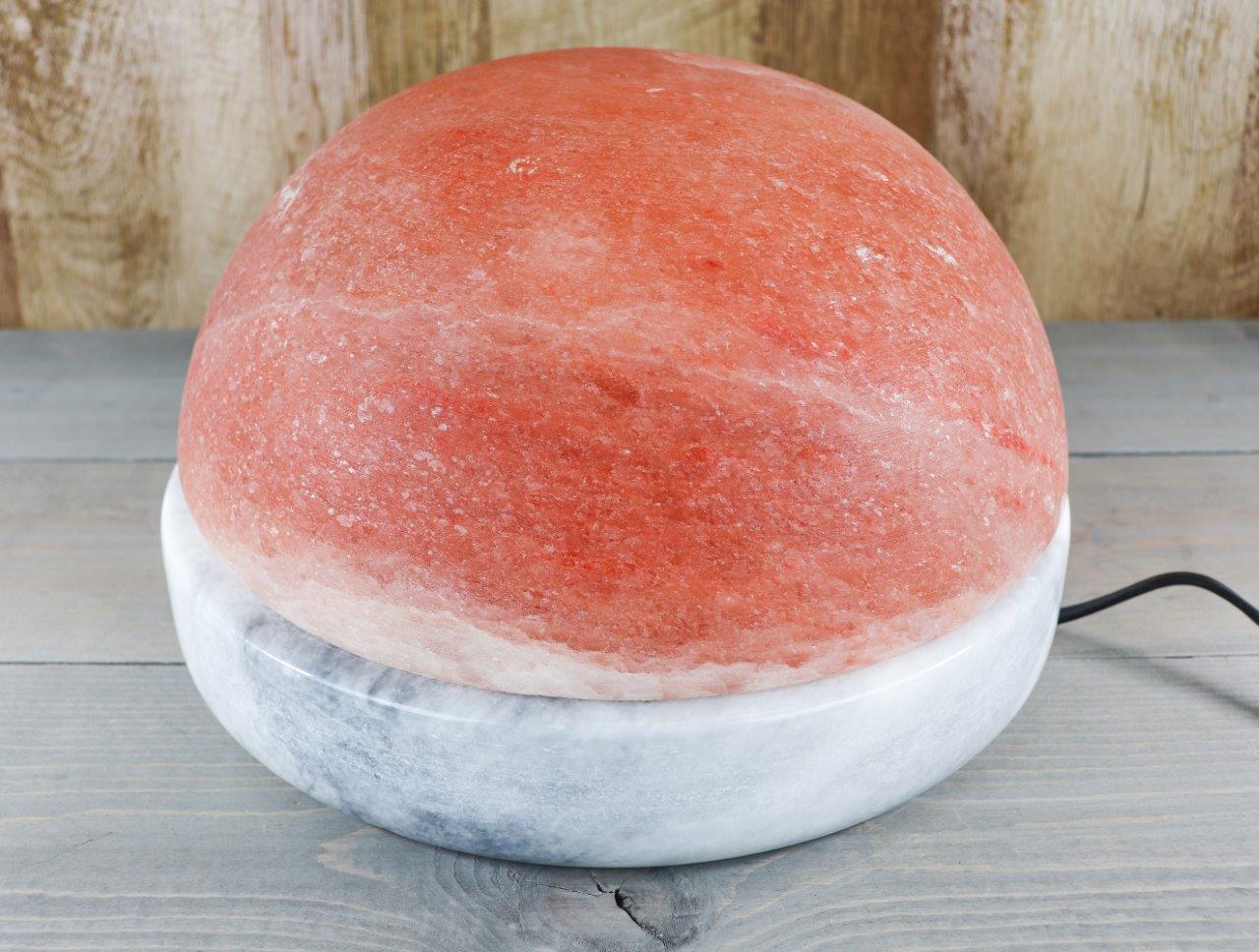 11" Himalayan Salt Dome Lamp w/ Gray Marble Base