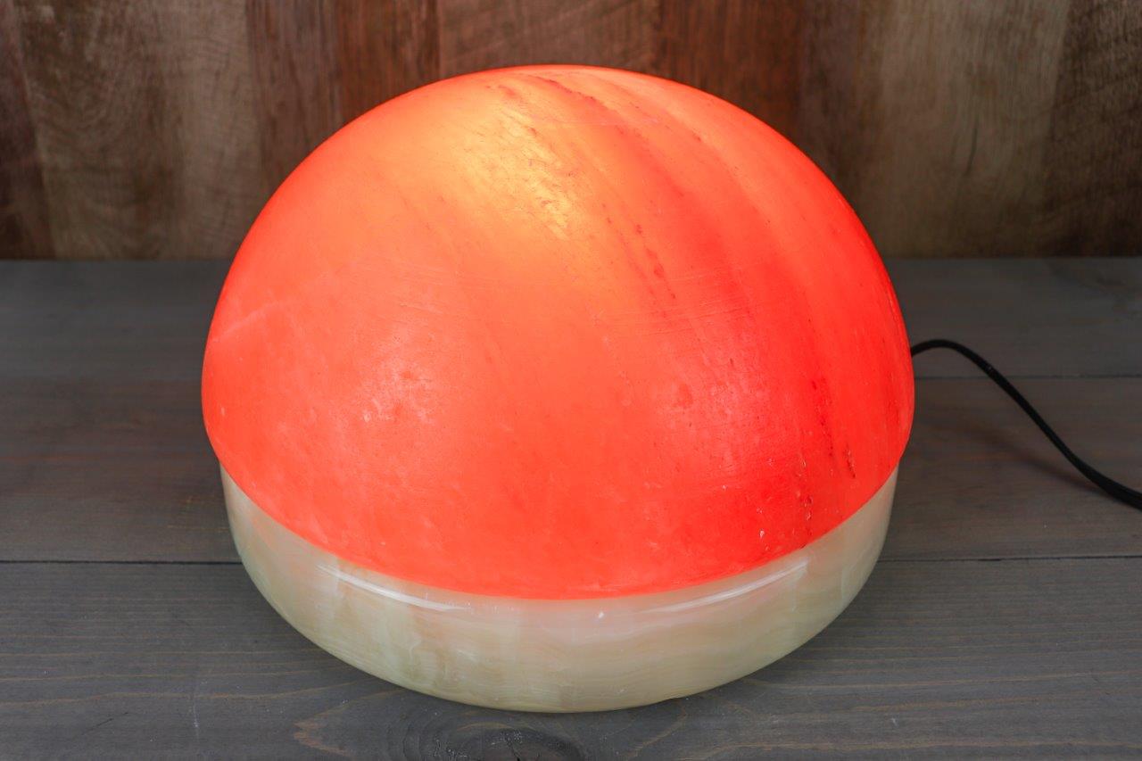 11" Himalayan Salt Dome Lamp w/ Onyx Base