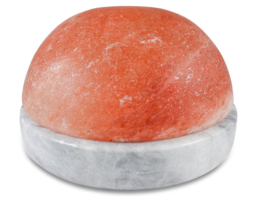 11" Himalayan Salt Dome Lamp w/ Gray Marble Base