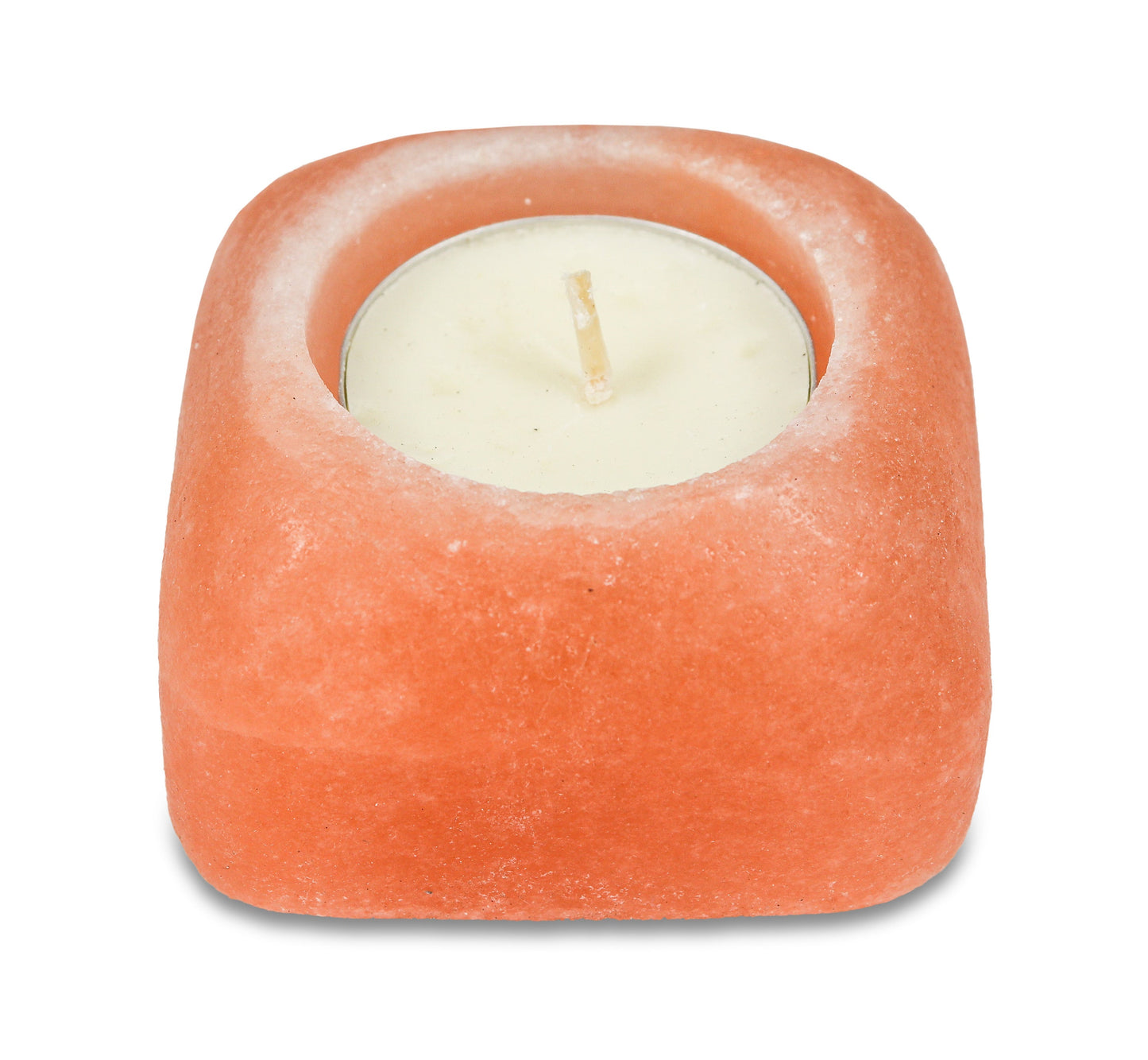 Square Shape Pink Salt Candle Holder 2.5"