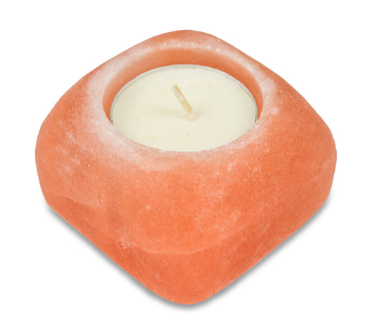 Square Shape Pink Salt Candle Holder 2.5"