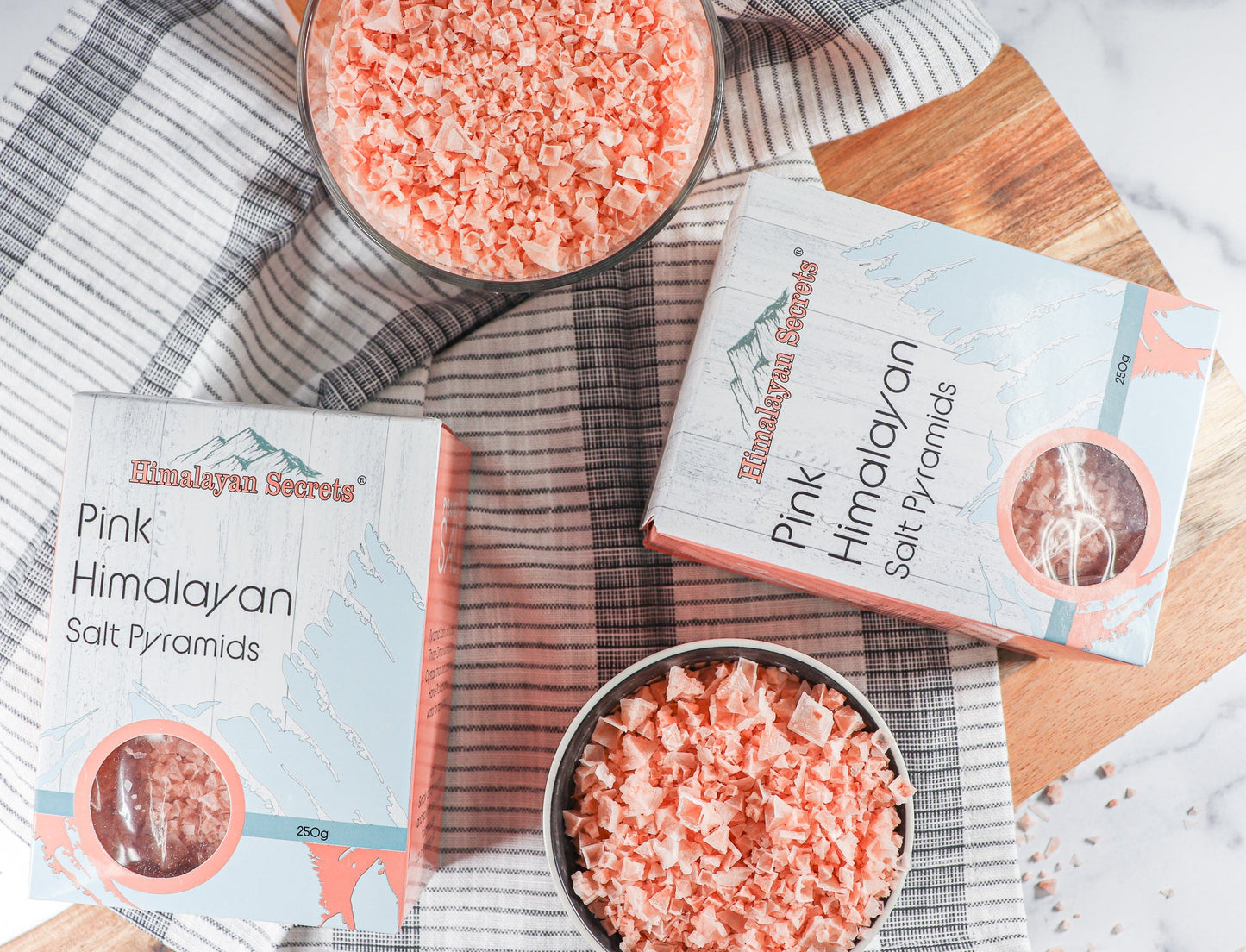 Pink Himalayan Pyramid Flake Salt - 250G Retail Box