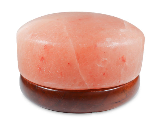 11" Himalayan Salt Dome Lamp w/ Wood Base (Tall/ Dual Bulbs)