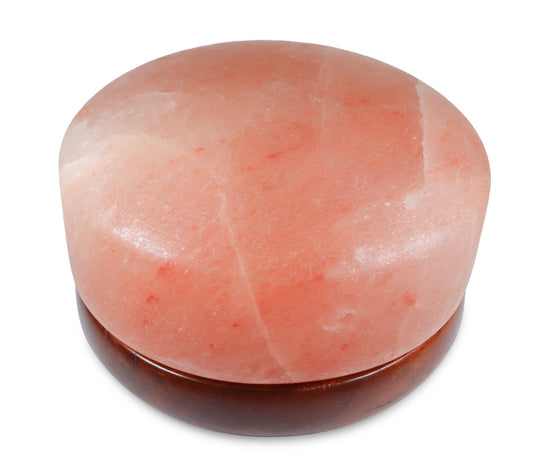 11" Himalayan Salt Dome Lamp w/ Wood Base (Tall/ Dual Bulbs)