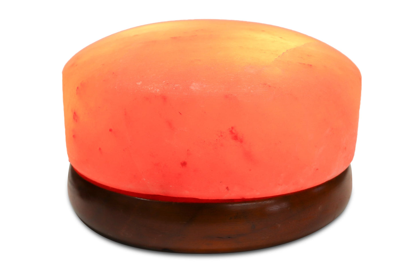 11" Himalayan Salt Dome Lamp w/ Wood Base (Tall/ Dual Bulbs)