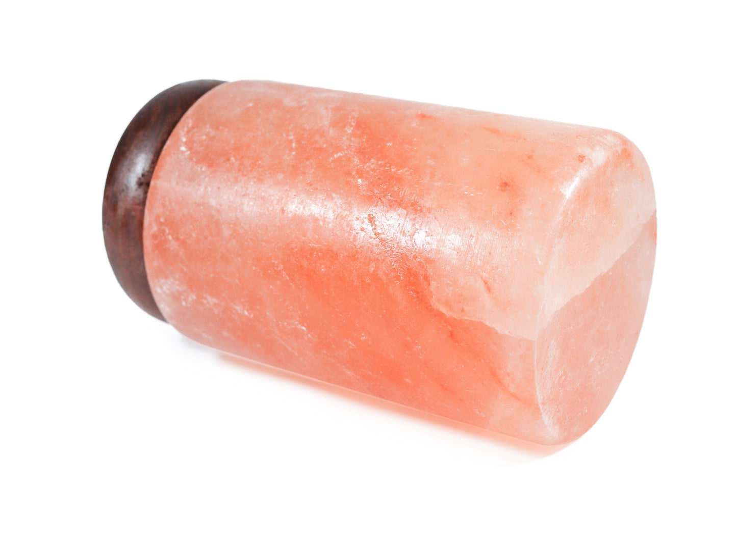 Pink Cylinder Shape Salt Lamp (8-9 lb) 8" Tall w/ Wood Base