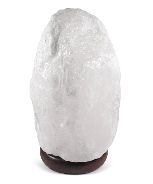 Natural White Salt Lamp (9-11 lb) (4-5 KG) (8-9") w/ Onyx Base