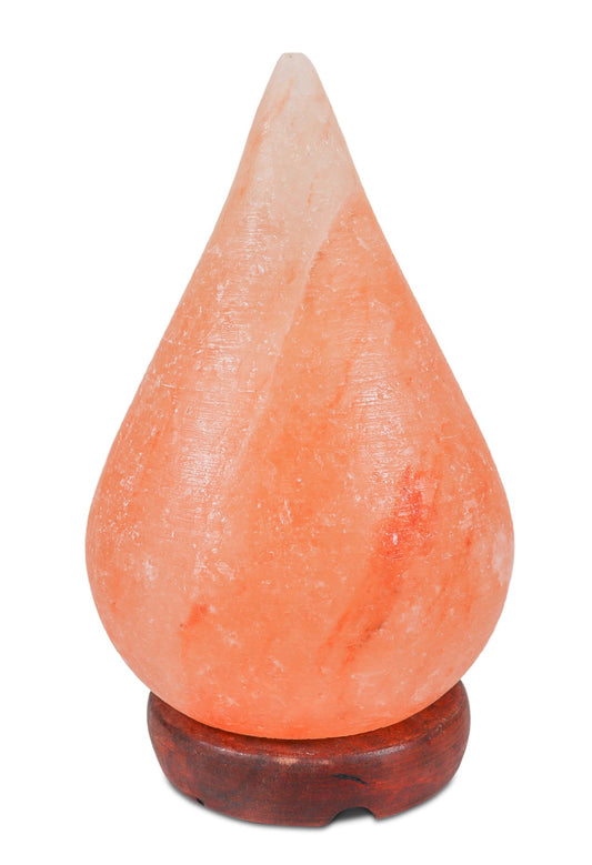 Pink Tear Drop Salt Lamp (4-5 lb) 8" Tall w/ Wood Base
