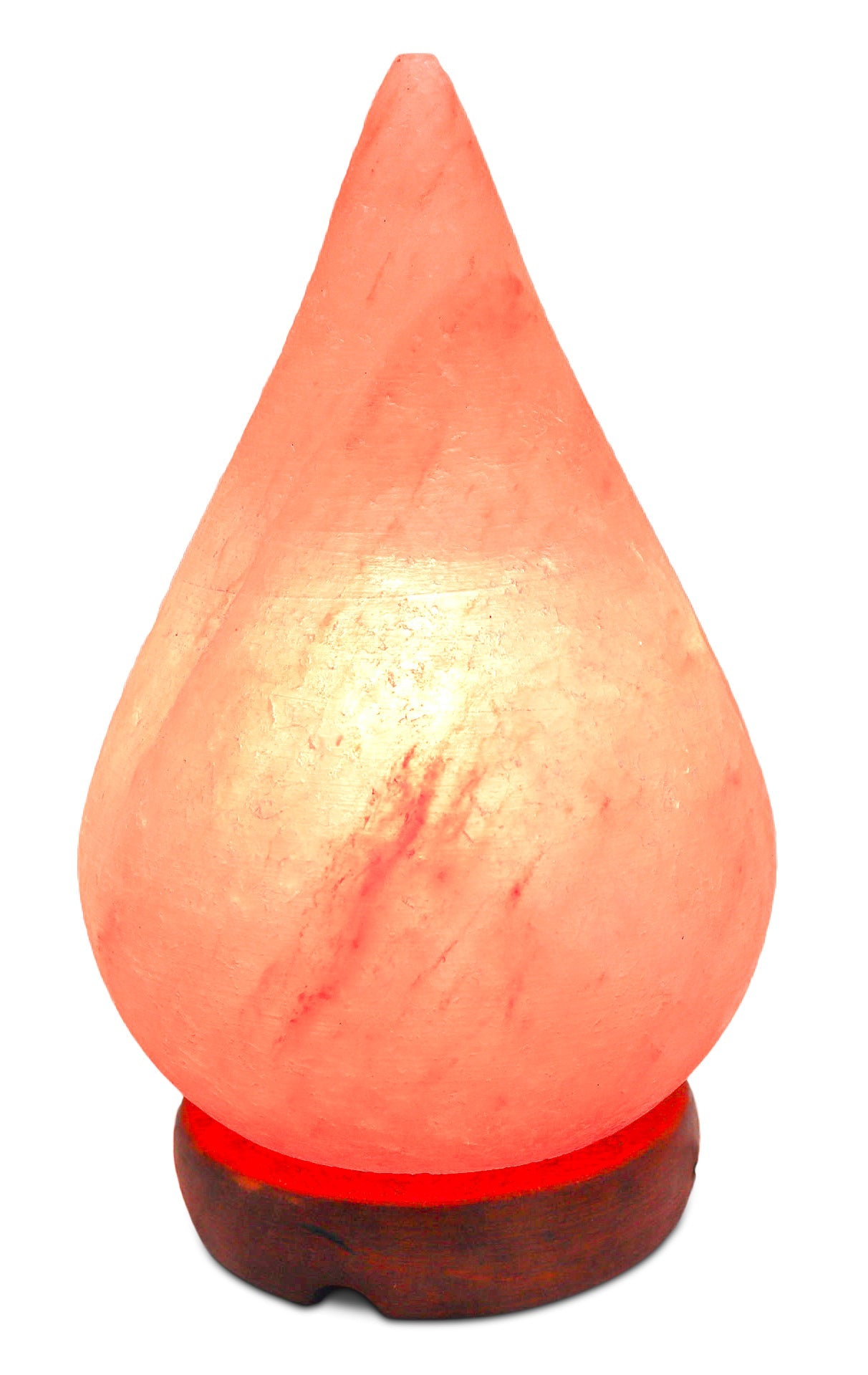 Pink Tear Drop Salt Lamp (4-5 lb) 8" Tall w/ Wood Base