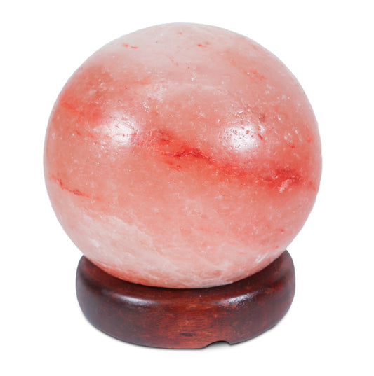 Pink Globe Lamp (4-5 lb) 5" w/ Wood Base