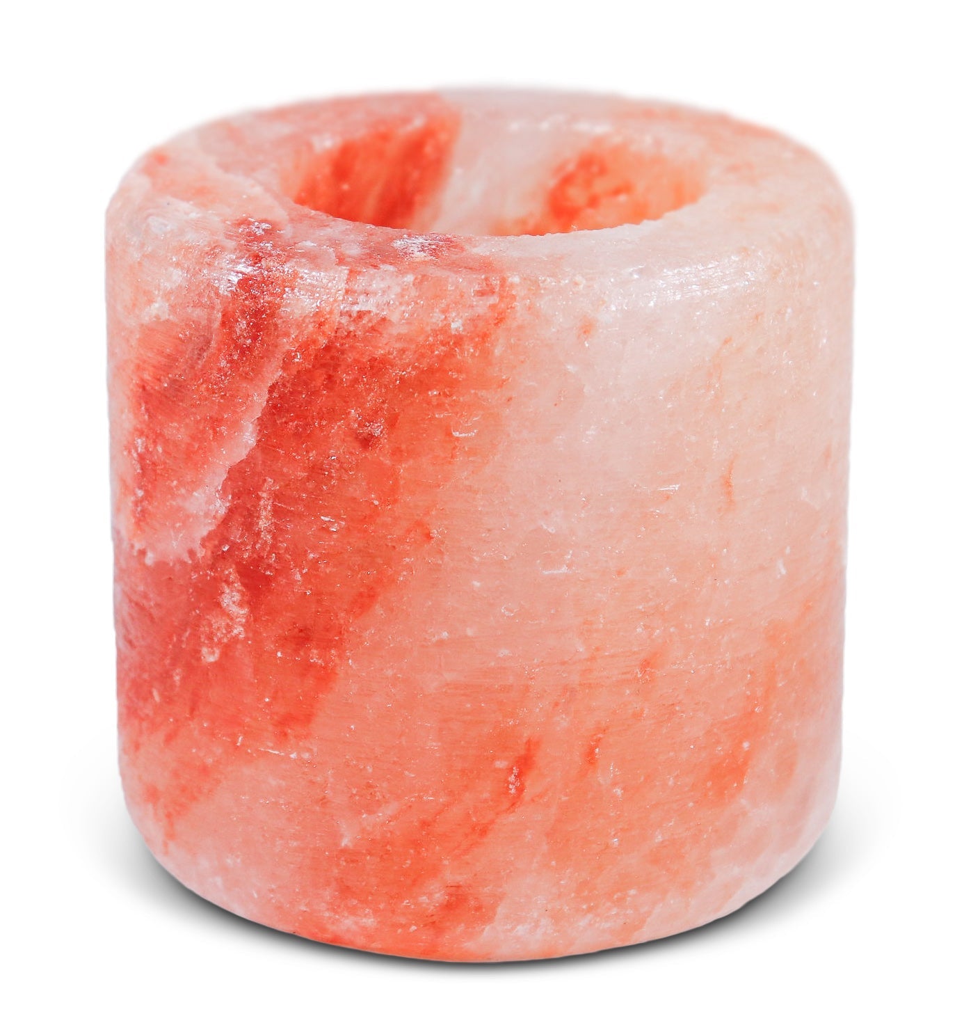 Cylinder Shape Pink Salt Candle Holder 3.5"