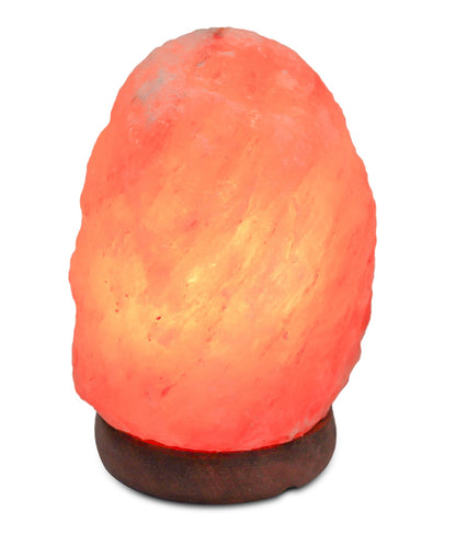 Natural Pink Salt Lamp (3-5 lb) (1.5-2.25 KG) (6-7") w/ Wood Base