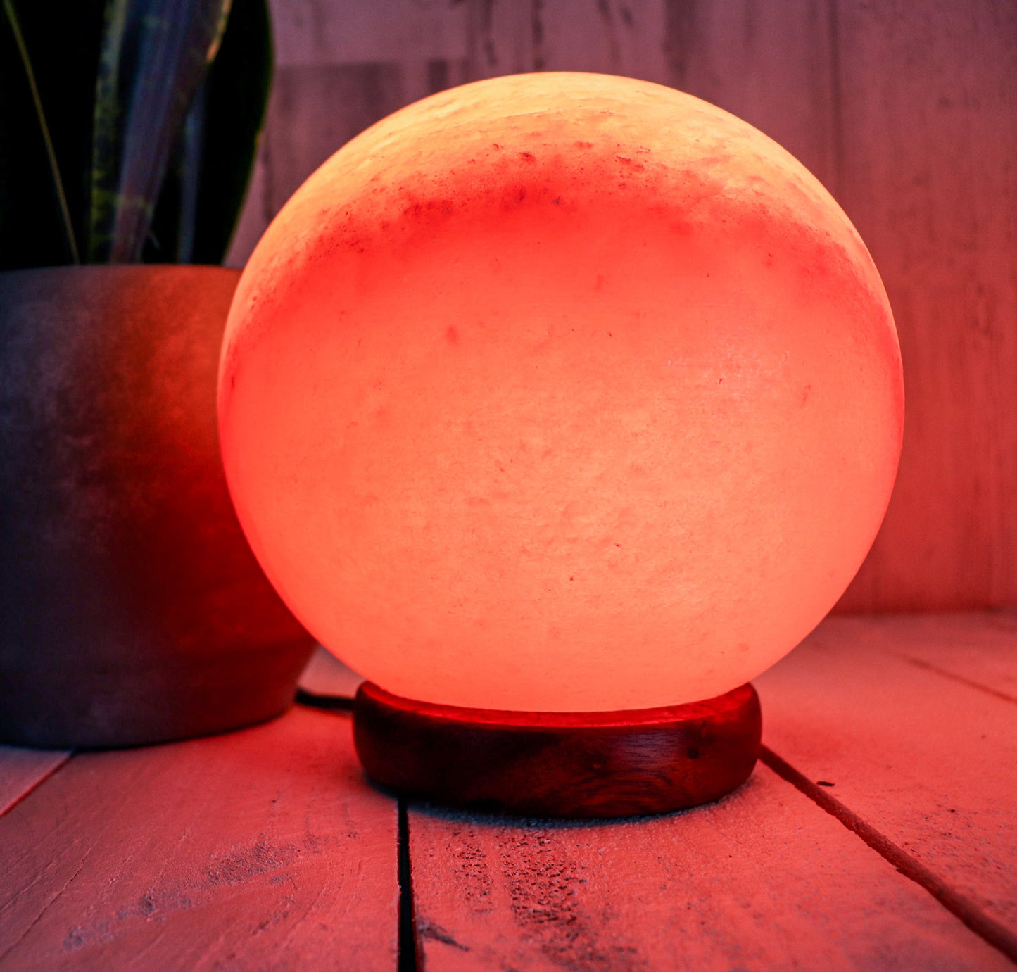 Pink Globe Lamp (9-11 lb) 7" w/ Wood Base