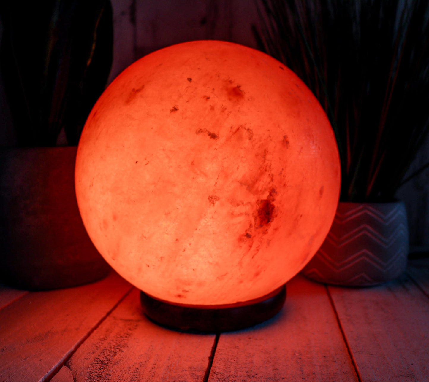 Pink Globe Lamp (25-30 lb) 9" w/ Wood Base