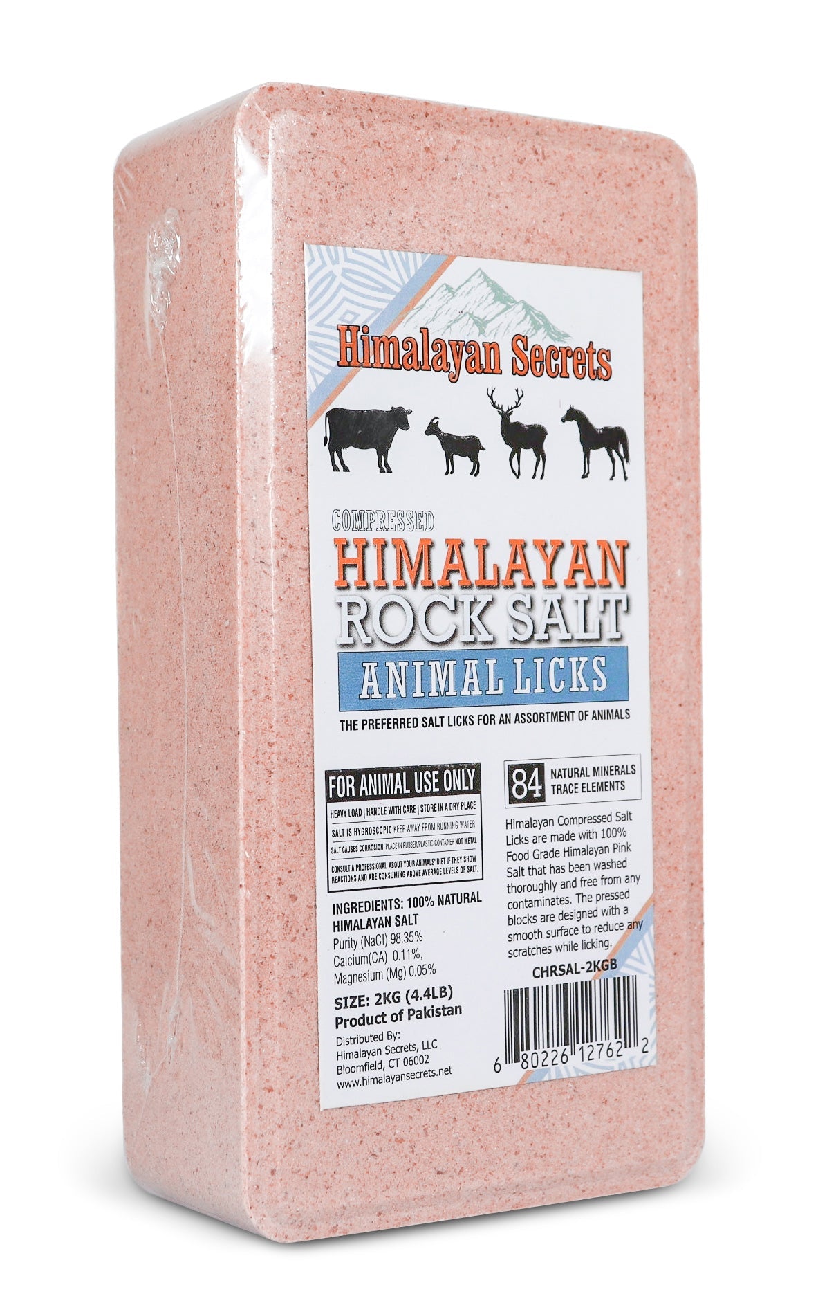 Compressed Himalayan Salt Animal Lick 4.4 lb (Brick)