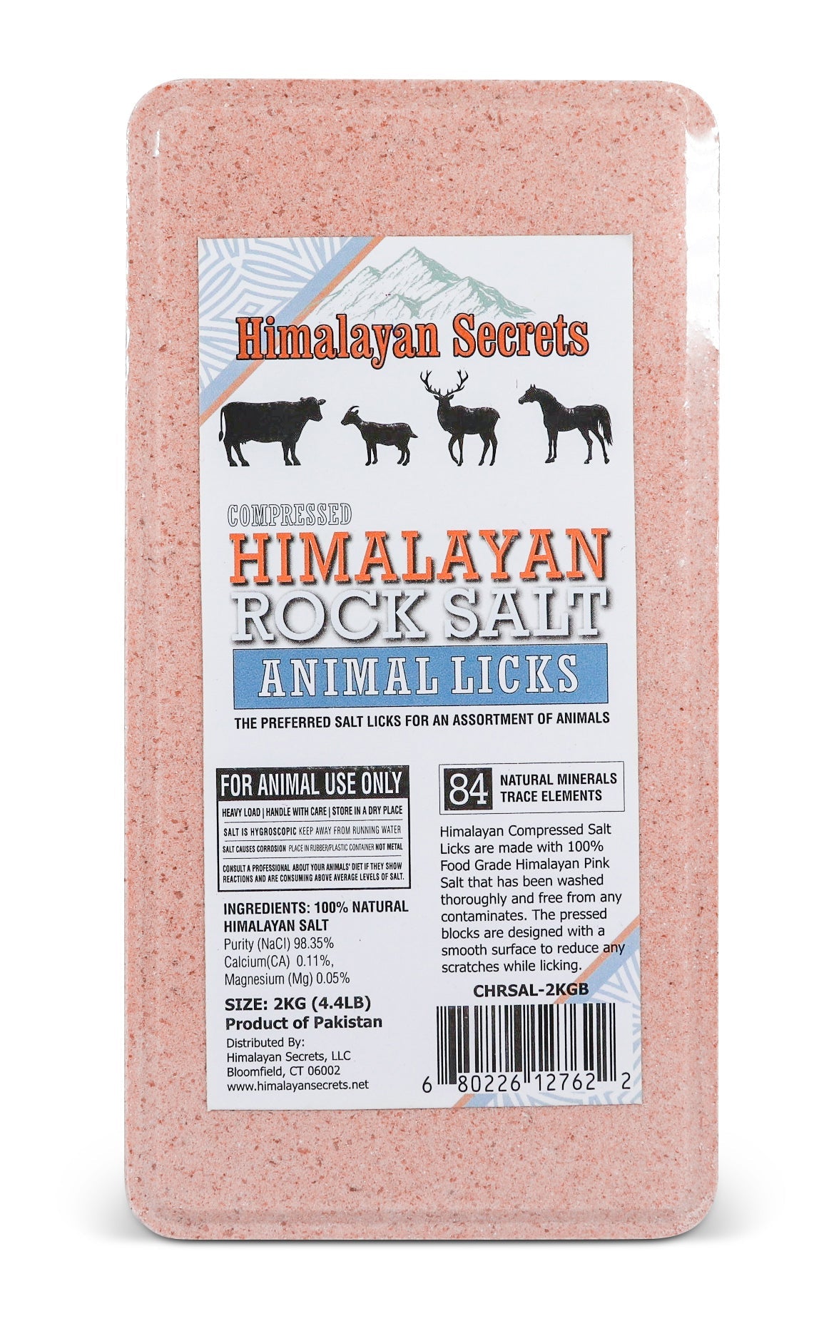 Compressed Himalayan Salt Animal Lick 4.4 lb (Brick)