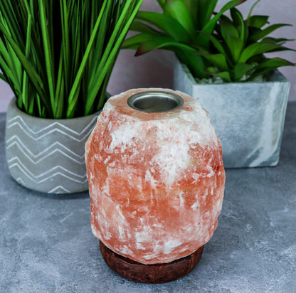 Natural Pink Salt Aromatherapy Lamp (6-8 lb) (6-7") w/ Wood Base