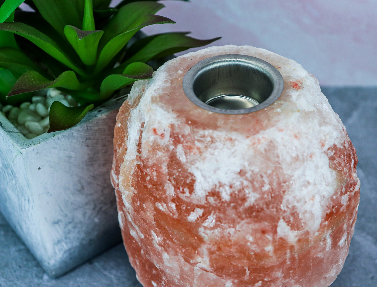 Natural Pink Salt Aromatherapy Lamp (6-8 lb) (6-7") w/ Wood Base
