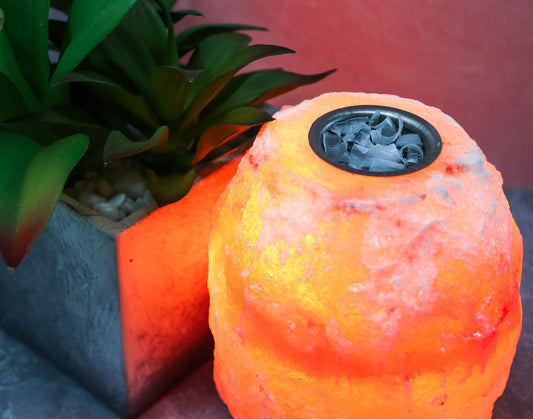 Natural Pink Salt Aromatherapy Lamp (6-8 lb) (6-7") w/ Wood Base