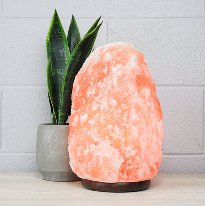 Natural Pink Salt Lamp (33-44 lb) (15-20 KG) (14-15") w/ Wood Base