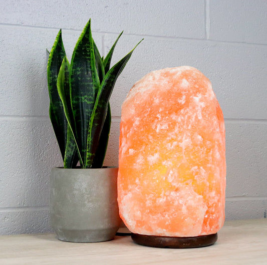 Natural Pink Salt Lamp (33-44 lb) (15-20 KG) (14-15") w/ Wood Base