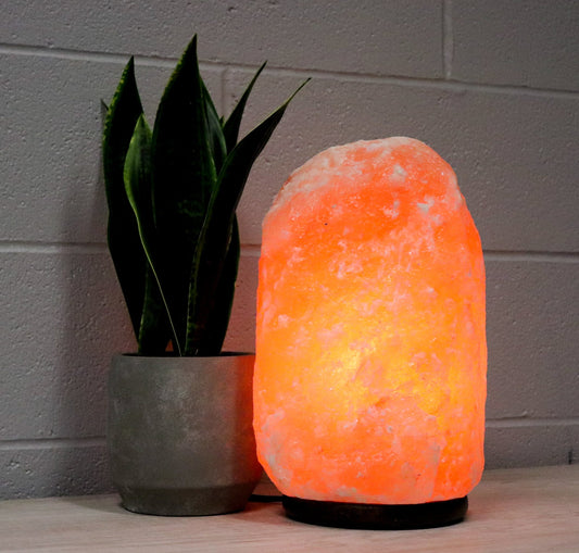 Natural Pink Salt Lamp (33-44 lb) (15-20 KG) (14-15") w/ Wood Base