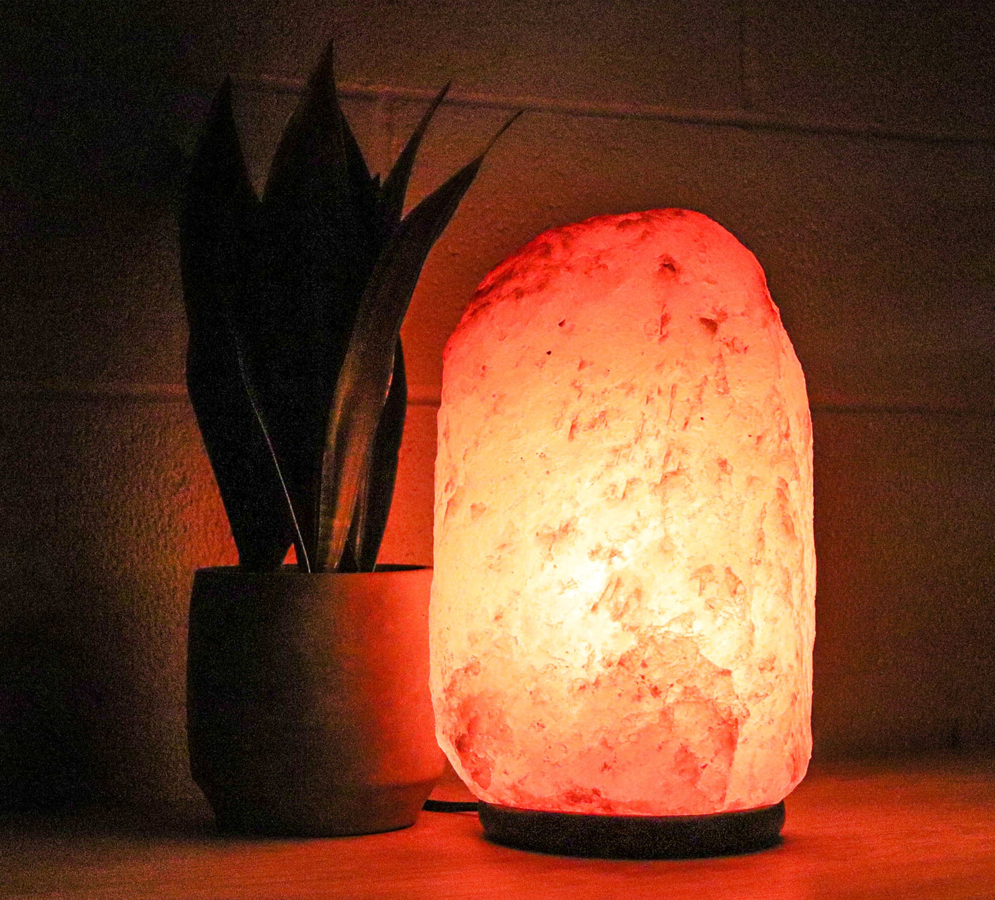 Natural Pink Salt Lamp (33-44 lb) (15-20 KG) (14-15") w/ Wood Base