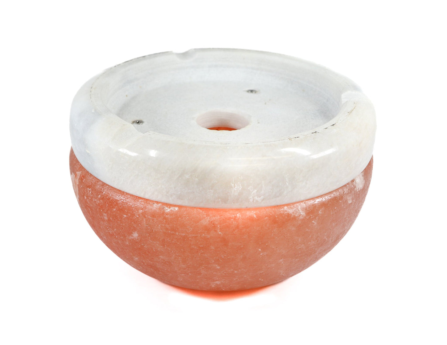 9" Himalayan Salt Dome Lamp w/ Gray Marble Base