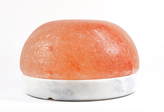 9" Himalayan Salt Dome Lamp w/ Gray Marble Base