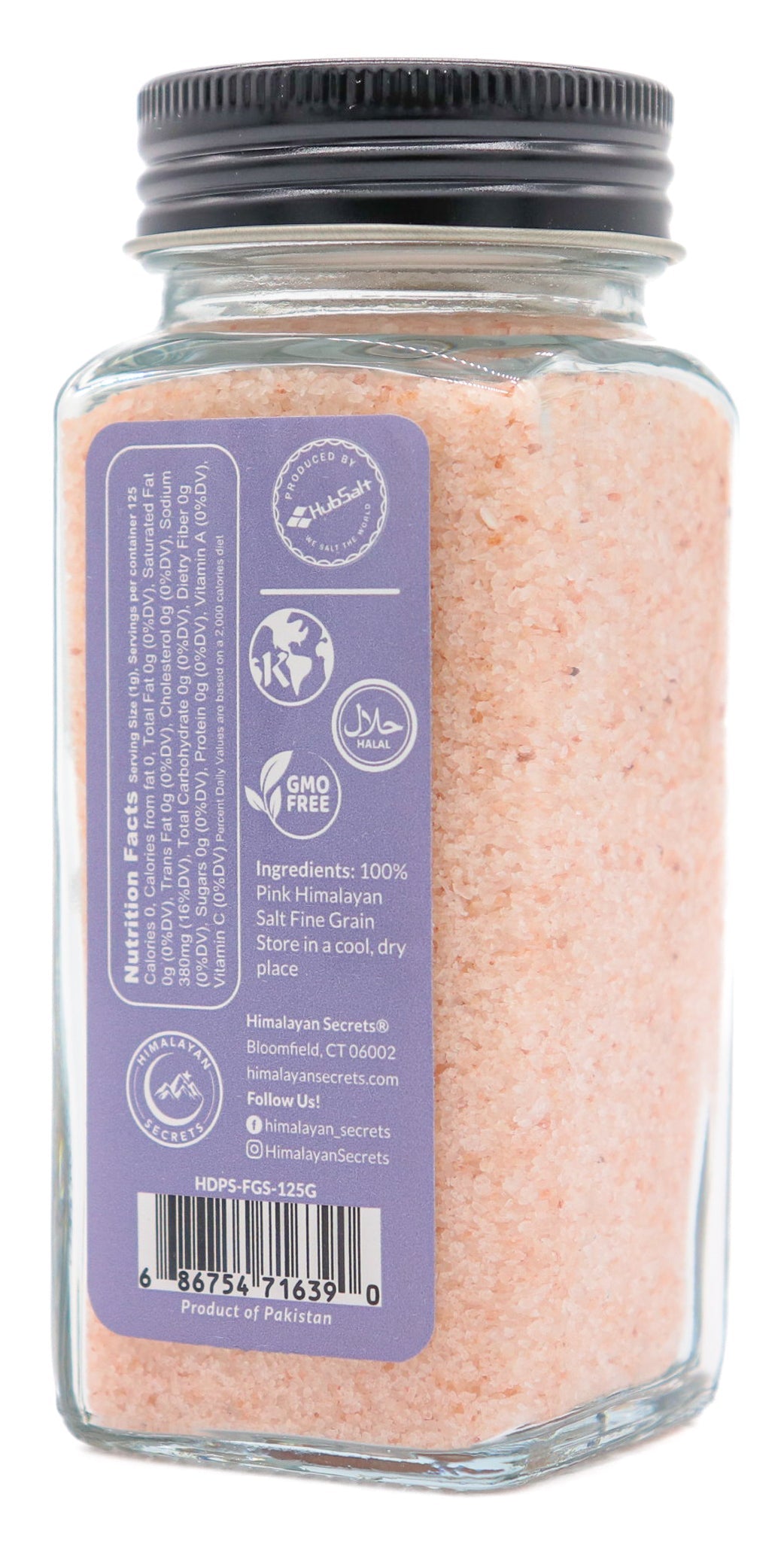 4.4 oz French Glass Himalayan Fine Salt Shaker