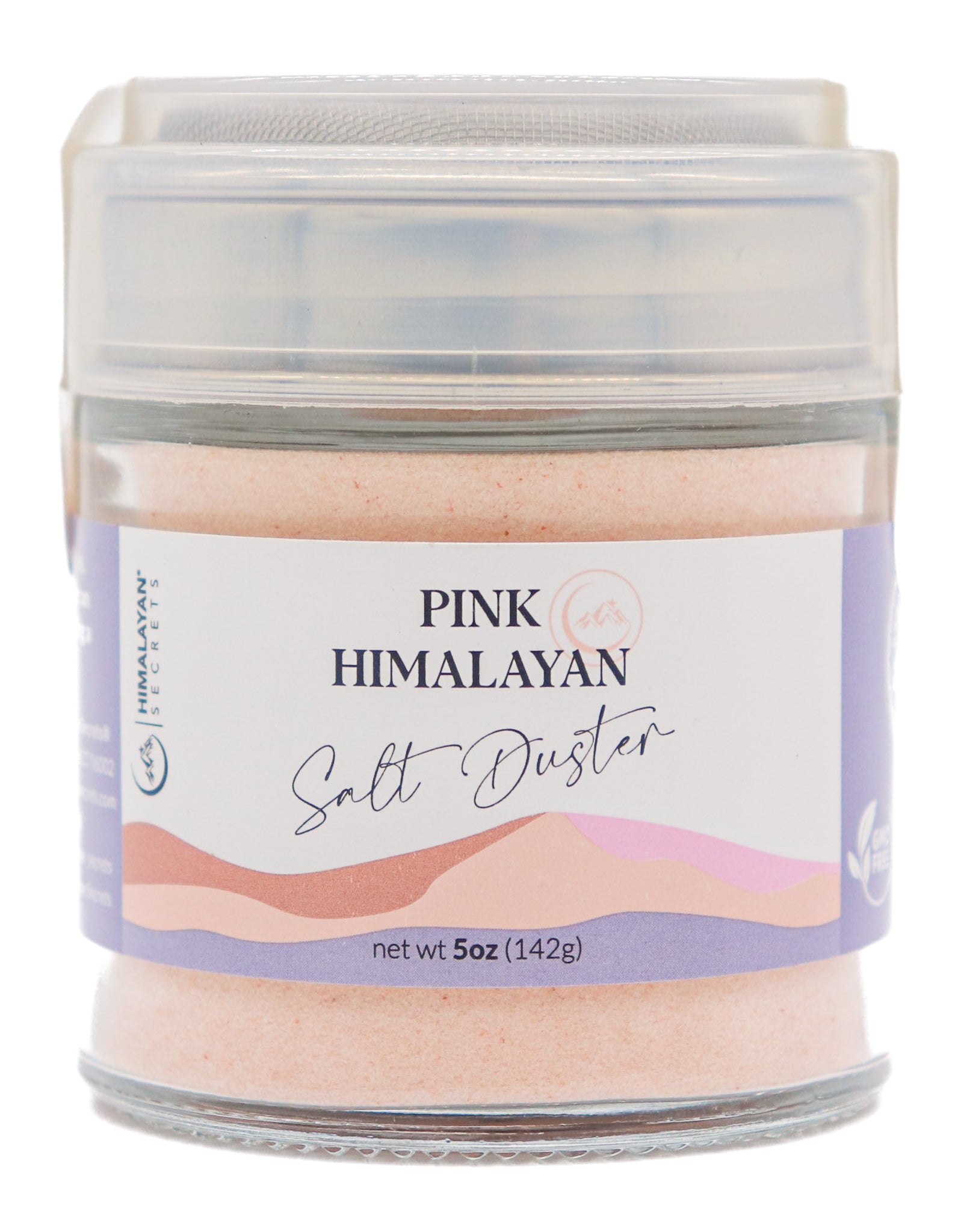 5 oz Himalayan Powder Salt Duster - Screen Shaker Top Glass Body