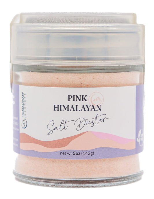 5 oz Himalayan Powder Salt Duster - Screen Shaker Top Glass Body