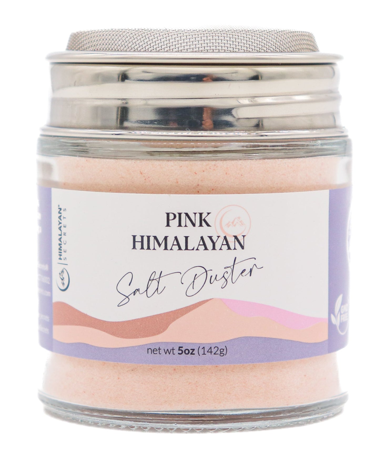 5 oz Himalayan Powder Salt Duster - Screen Shaker Top Glass Body