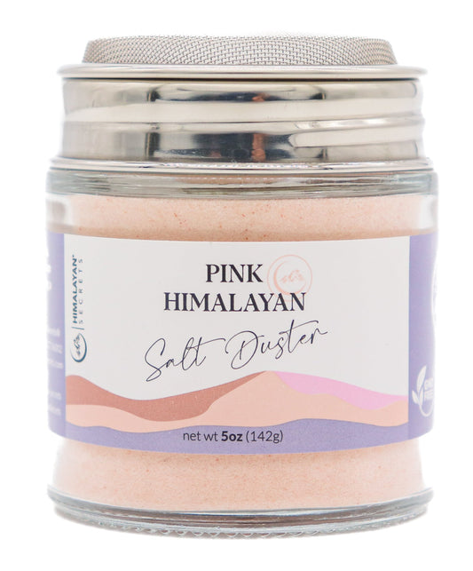 5 oz Himalayan Powder Salt Duster - Screen Shaker Top Glass Body