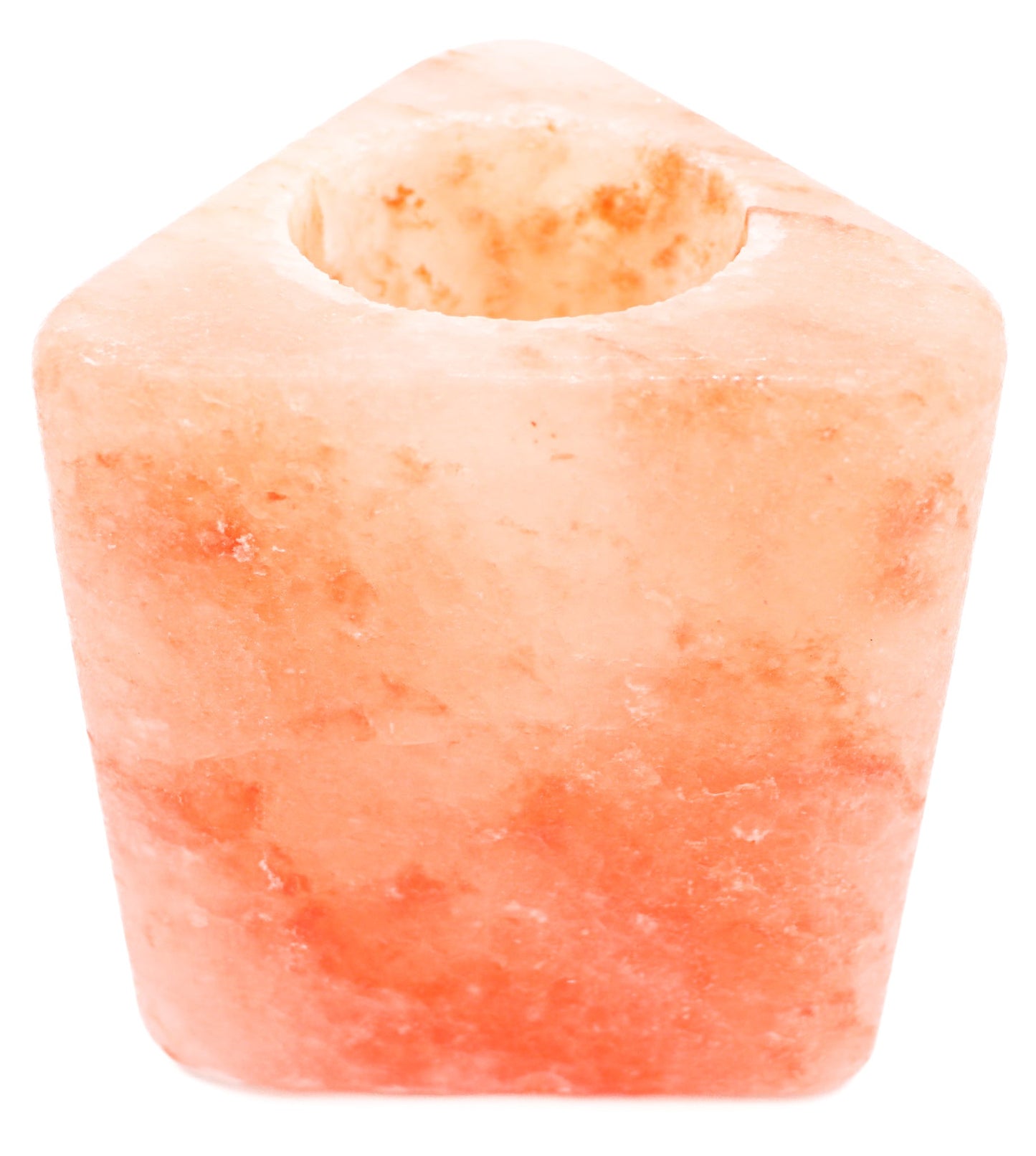 Triangle Shape Pink Salt Candle Holder 5.5x6"