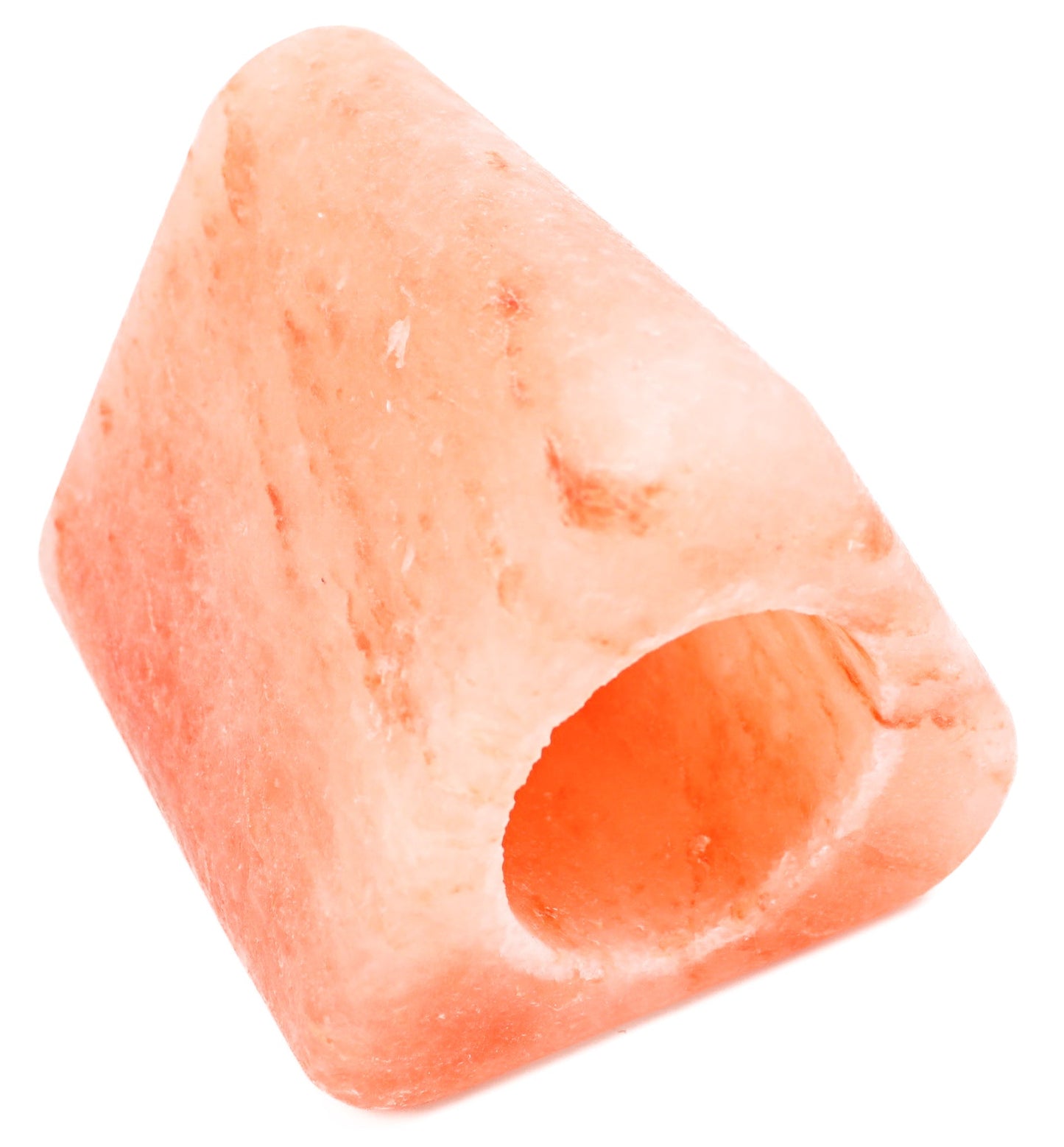 Triangle Shape Pink Salt Candle Holder 5.5x6"