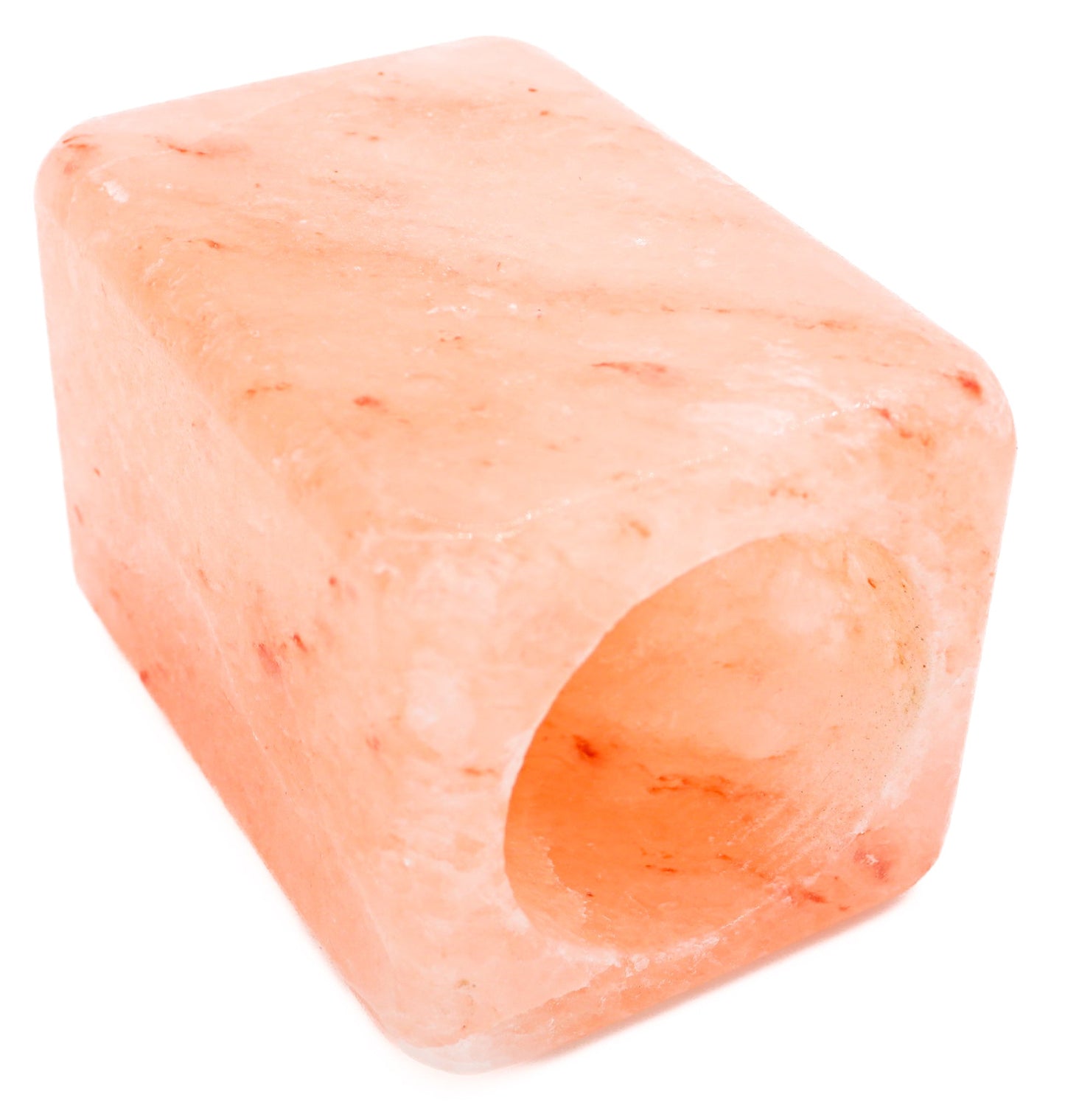 Cube Shape Pink Salt Candle Holder 4x6"