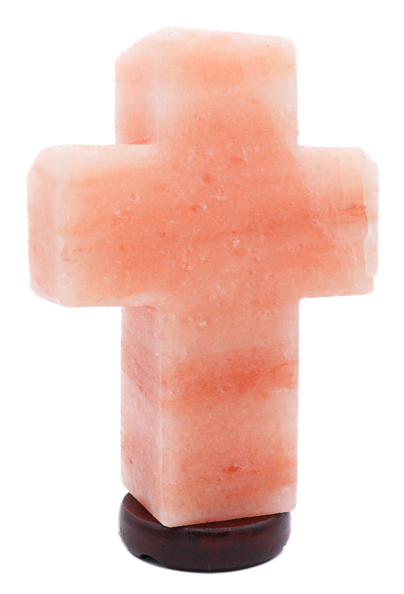 Pink Cross Lamp (7-8 lb) 11" w/ Wood Base