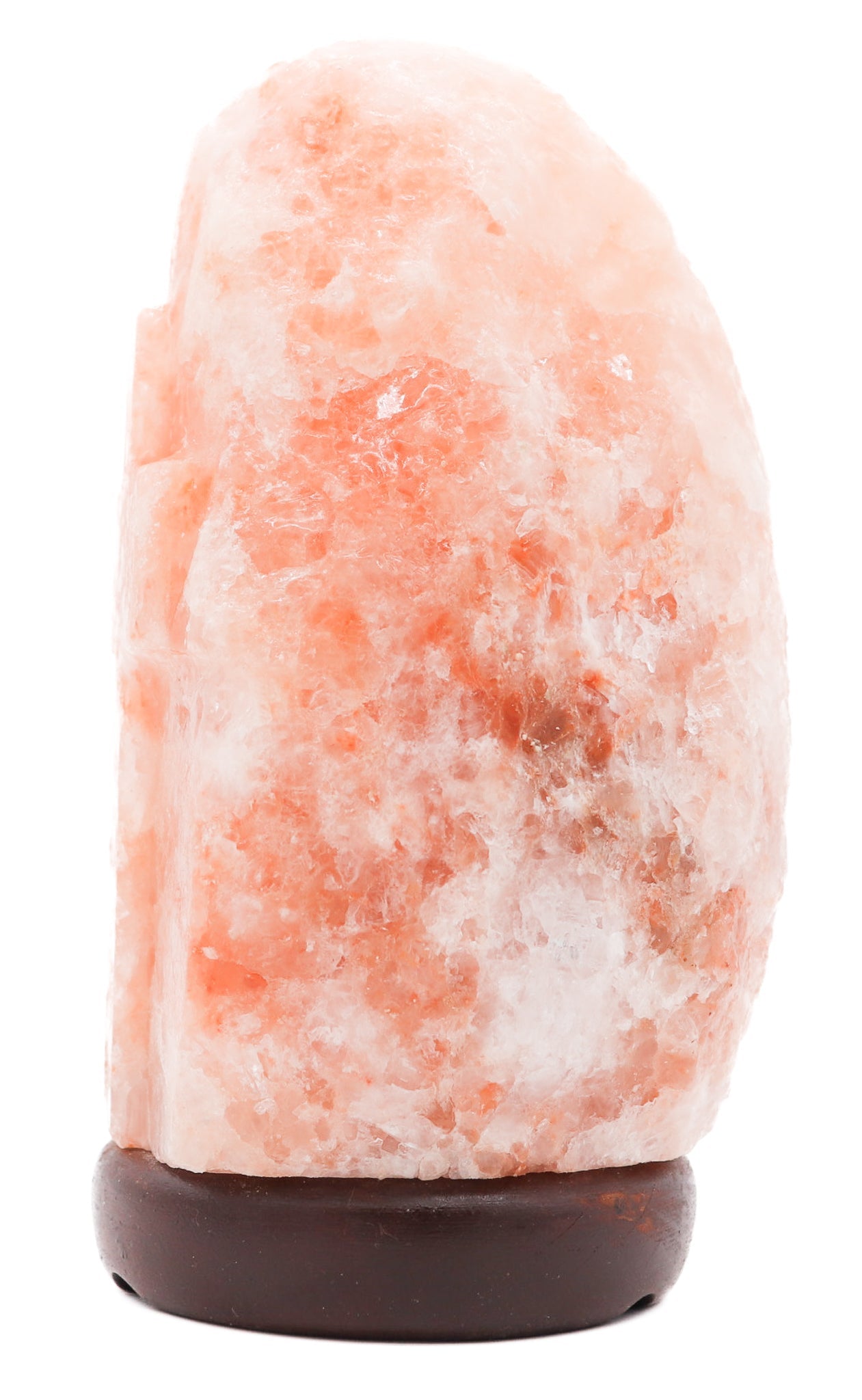 Natural Pink Salt Lamp With Engraved Cross (6-8 lb) (2.5-3.5 KG) (7-8") w/ Wood Base