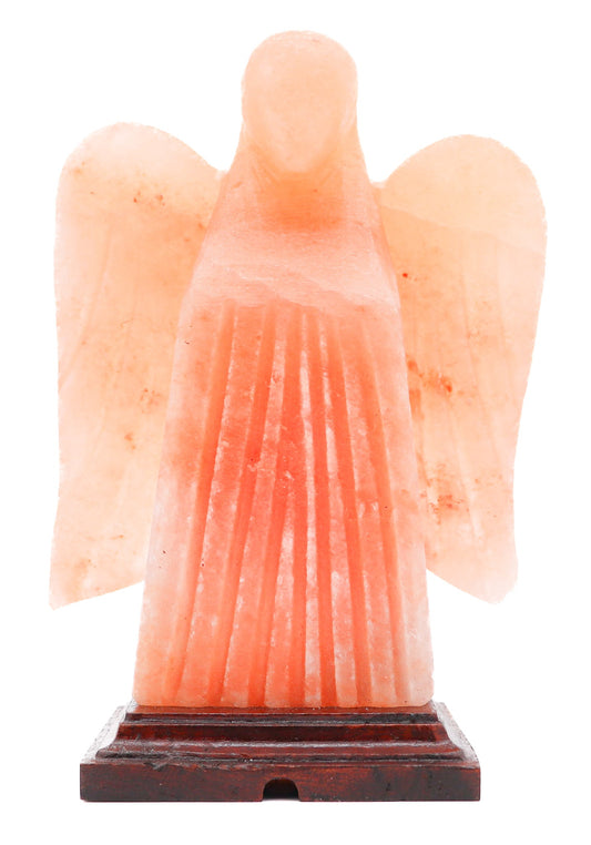 Pink Angel Lamp (7-8 lb) 10" w/ Wood Base