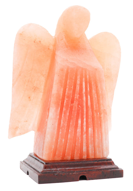 Pink Angel Lamp (7-8 lb) 10" w/ Wood Base