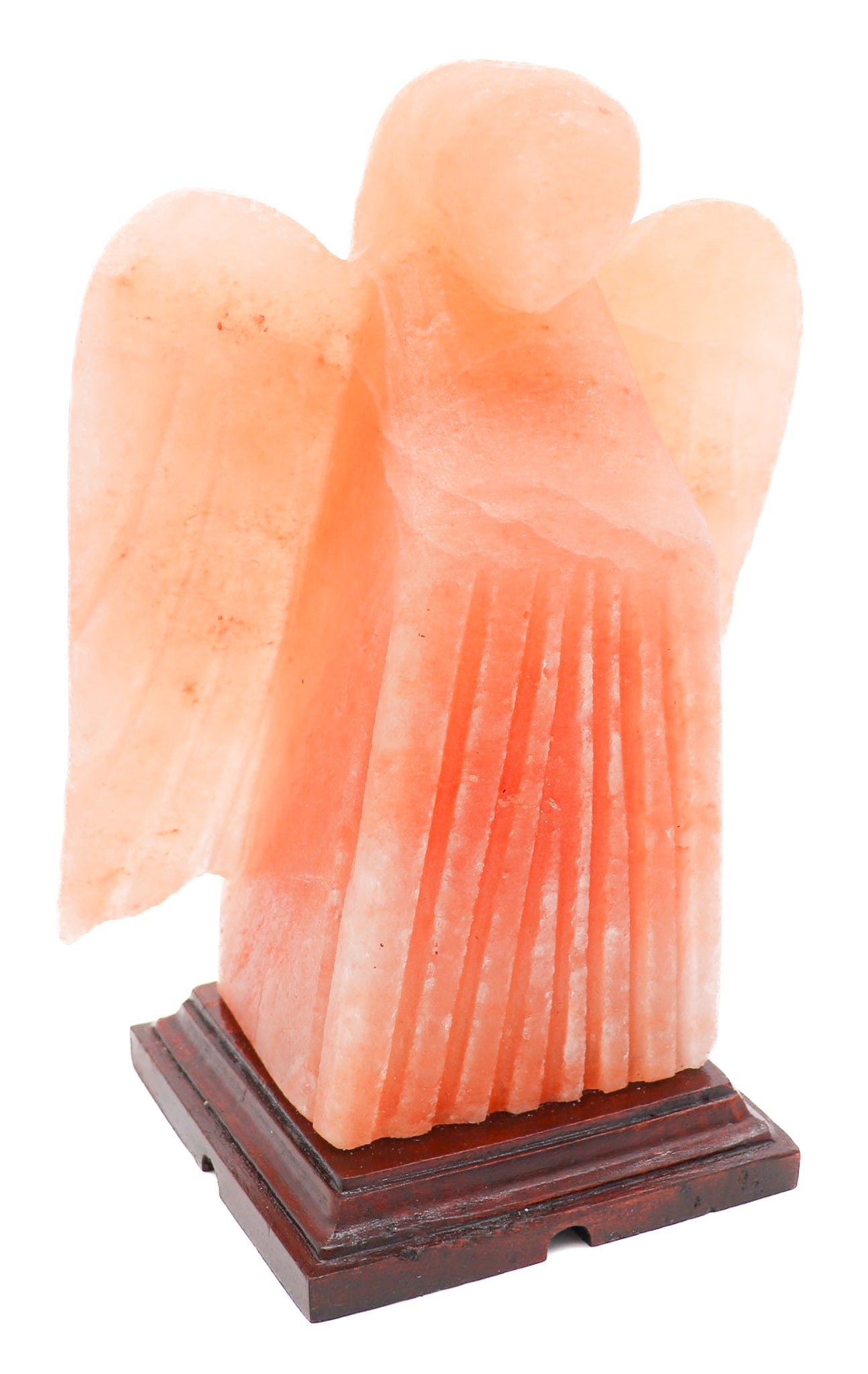 Pink Angel Lamp (7-8 lb) 10" w/ Wood Base
