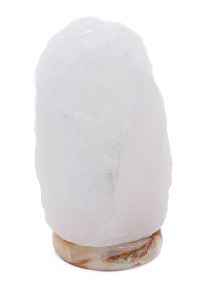 Natural White Salt Lamp (18-22 lb) (8-10 KG) (11-12") w/ Onyx Base